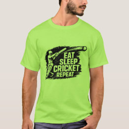 Eat Sleep Cricket Repeat T-Shirt | Lustiges Cricke