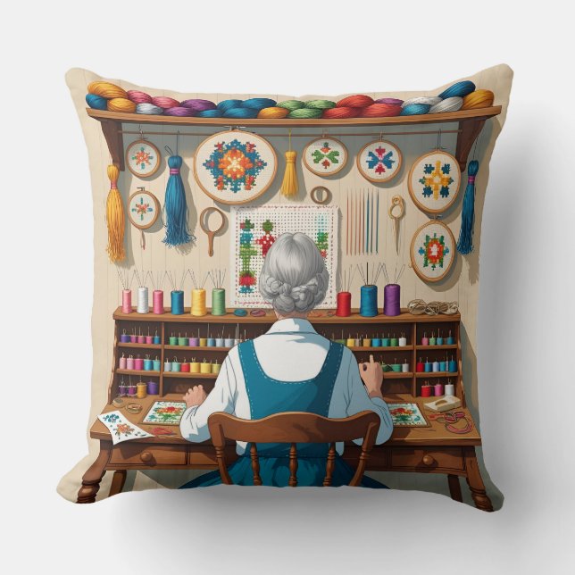 Eat.Sleep.Cross Stitch.Repeat- Gift for Stitchers  Kissen (Vorderseite)