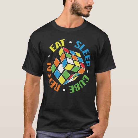 Eat Sleep Cube Repeat - Cube Puzzle T-Shirt (Vorderseite)