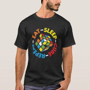 Eat Sleep Cube Wiederholen Funny Cubes Puzzle Gesc T-Shirt