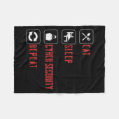 Eat Sleep Cyber Security Wiederholung ethischer Ha Fleecedecke (Vorderseite (Horizontal))