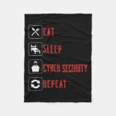 Eat Sleep Cyber Security Wiederholung ethischer Ha Fleecedecke (Vorderseite)