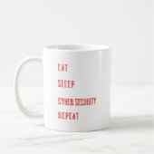 Eat Sleep Cyber Security Wiederholung ethischer Ha Kaffeetasse (Links)