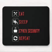 Eat Sleep Cyber Security Wiederholung ethischer Ha Mousepad (Vorne)