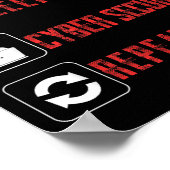 Eat Sleep Cyber Security Wiederholung ethischer Ha Poster (Ecke)