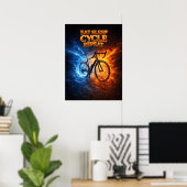 Eat Sleep Cycle Retro Poster (Heimbüro)