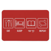 Eat Sleep Daf Yomi Repeat - Jüdischer Spaß Talmud Magnet (Horizontal)