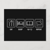 Eat Sleep Daf Yomi Repeat - Jüdischer Spaß Talmud Postkarte (Vorderseite)