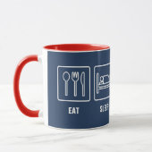 Eat Sleep Daf Yomi Repeat - Jüdischer Spaß Talmud Tasse (Links)