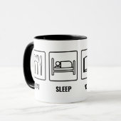 Eat Sleep Daf Yomi Repeat - Jüdischer Spaß Talmud Tasse (Vorderseite Links)