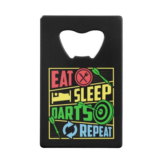 Eat Sleep Darts Repeat - Dart Player Geldbeutel Flaschenöffner (Vorderseite)