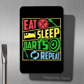 Eat Sleep Darts Repeat - Funny Dart Fan Magnet