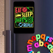 Eat Sleep Darts Repeat - Funny Dart Fan Magnet