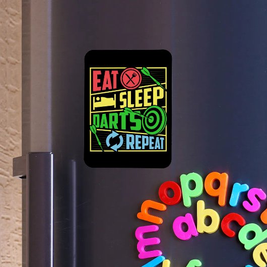 Eat Sleep Darts Repeat - Funny Dart Player Magnet