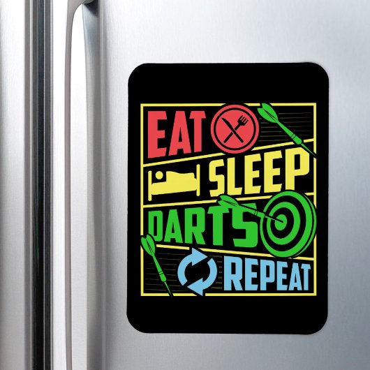 Eat Sleep Darts Repeat - Funny Dart Player Magnet