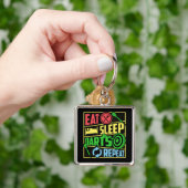 Eat Sleep Darts Wiederholen Premium Schlüsselanhänger (Hand)