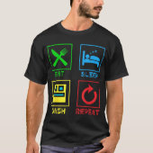 Eat Sleep Dash Repeat Gamer Tee, Video Game Life T-Shirt (Vorderseite)