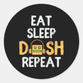 Eat Sleep Dash Repeat Video Game Geometry Dash Gam Runder Aufkleber (Vorderseite)