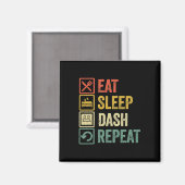 Eat Sleep Dash Repeat Video Game Geometry Video Ga Magnet (Vorderseite/Rückseite)
