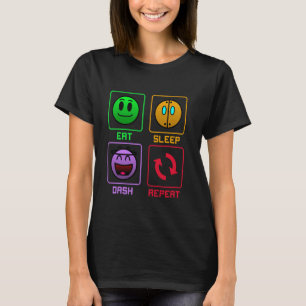 Eat Sleep Dash Wiederholung Video Game Geometrie G T-Shirt