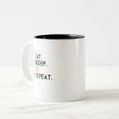 Eat Sleep Dj Wiederholung Zweifarbige Tasse (Vorderseite Links)