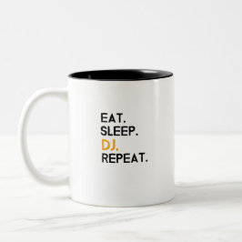 Eat Sleep Dj Wiederholung Zweifarbige Tasse