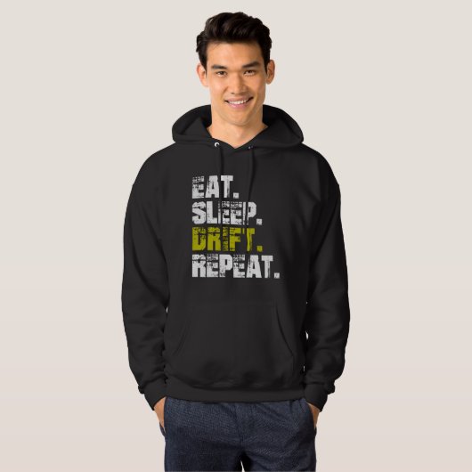 Eat Sleep Drift Repeat - Funny Drifting Hoodie (Vorne ganz)
