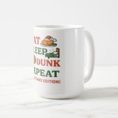 Eat Sleep Dunk Repeat - Funny Basketball Xmas Kaffeetasse (VorderseiteRechts)
