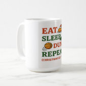 Eat Sleep Dunk Repeat - Funny Basketball Xmas Kaffeetasse (Vorderseite Links)
