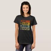 Eat Sleep Excel Repeat Retro 60s 70s Cool Excel T-Shirt (Vorne ganz)