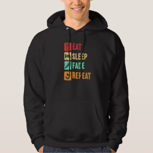 Eat Sleep Fade Wiederholen Vintage Friseur-Friseur Hoodie