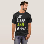 Eat Sleep Farm Repeat Funny Farmer T-Shirt (Vorne ganz)