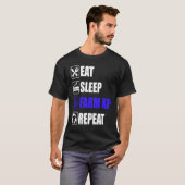 Eat Sleep Farm XP Repeat  funny gaming meme T-Shirt (Vorne ganz)