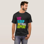 Eat Sleep Fastpitch Softball Repeat T-Shirt (Vorne ganz)