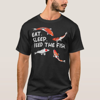 Eat Sleep Feeds The Fish Funny Koi Lover Koi Carp T-Shirt