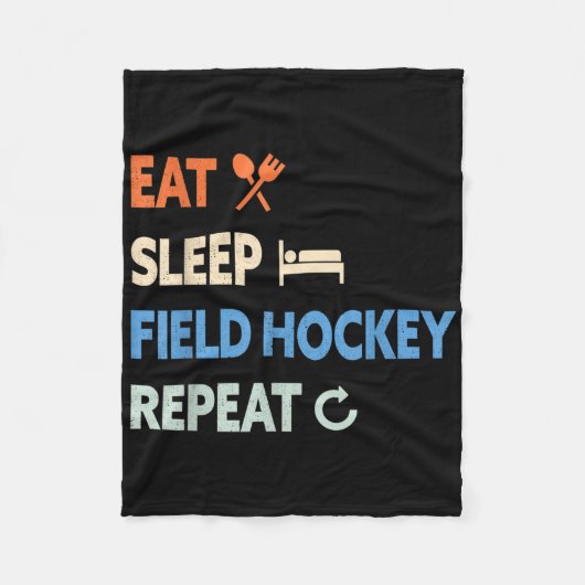 Eat Sleep Field Hockey Repeat _1 Fleecedecke (Vorderseite)