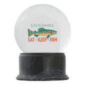 Eat Sleep Fish - Funny Fisherman's Schneekugel (Rückseite)