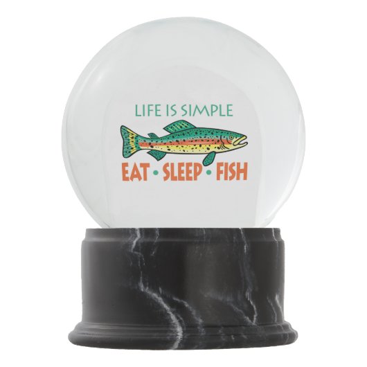 Eat Sleep Fish - Funny Fisherman's Schneekugel (Vorderseite)