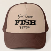 EAT SLEEP FISH REPEAT Ruhestandsgeschenk LKW hat H Truckerkappe (Vorderseite)