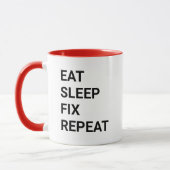Eat Sleep Fix Repeat Funny Handyman Mechanic IT Tasse (Links)
