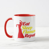Eat Sleep Flamenco Wiederholen Funny Geschenk für Tasse (Links)