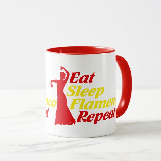 Eat Sleep Flamenco Wiederholen Funny Geschenk für Tasse (VorderseiteRechts)