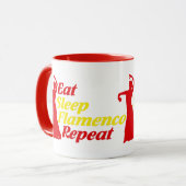 Eat Sleep Flamenco Wiederholen Funny Geschenk für  Tasse (Vorderseite Links)