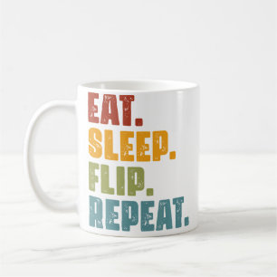 Eat Sleep Flip Repeat - Lustige Gymnastik Parkour Kaffeetasse