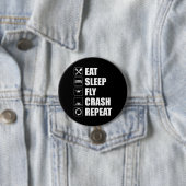Eat Sleep Fly Crash Wiederholung Funny Drone Pilot Button (Beispiel)