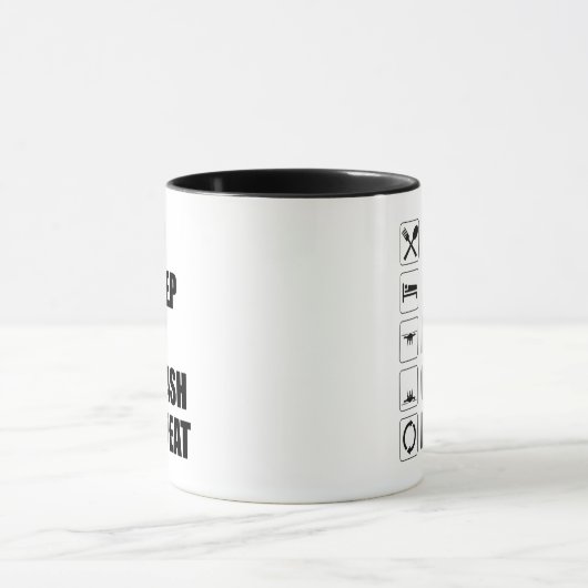 Eat Sleep Fly Crash Wiederholung Funny Drone Pilot Tasse (Zentrum)