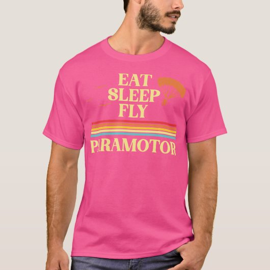 Eat Sleep Fly Paramotor Pilot Ppg Paramotoring Han T-Shirt (Vorderseite)