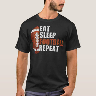 Eat Sleep Football Wiederholung Jugend Shirt Kinde