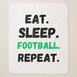 Eat Sleep Football Wiederholung Niedlicher Schlaf  Sherpadecke