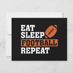 Eat Sleep Football Wiederholung Phantastischer Lie Feiertagskarte